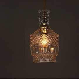 E27 220V 22*13CM 10-15㎡Romantic Bottle Creative Carved Art Glass Chandelier Light Led Pendant Light