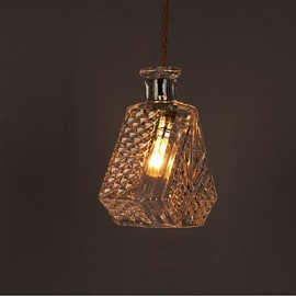 E27 220V 20*18CM 10-15㎡Romantic Bottle Creative Carved Art Glass Chandelier Light Led Pendant Light