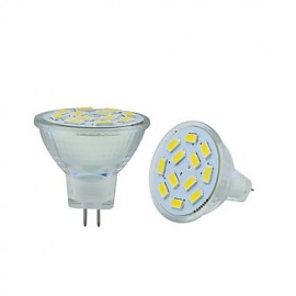 2PCS MR11 12LED SMD5730 6W DC12V 570LM Warm White / Cool White Decorative