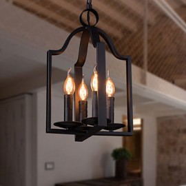 4 Light, Vintage Minimalist Iron Painting Pendant Light