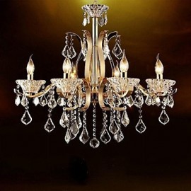 High-Grade Gold Wrought Iron Crystal Chandelier 6 Lights