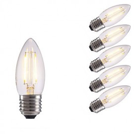 2W E27 LED Filament Bulbs B35 2 COB 250 lm Warm White / Cool White AC 220-240 V 6 pcs