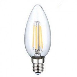 E14 LED Filament Bulbs C35 4PCS COB 400LM lm Warm White Decorative AC 220-240 V