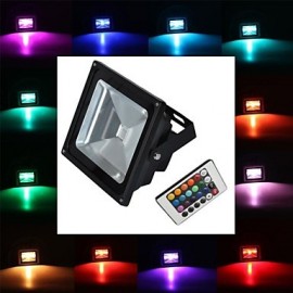 10W LED Floodlight 1 High Power LED 900 lm RGB Remote-Controlled AC 85-265 V