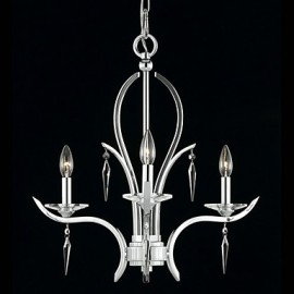 Elegant Crystal Chandelier with 3 Lights in Candle Bulb
