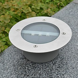 White Light LED Solar Light Round Recessed Deck Dock Pathway Garden Light