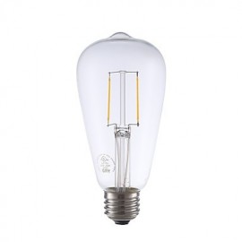 2W E26 LED Filament Bulbs ST21 2 COB 220 lm Warm White Dimmable / Decorative AC 110-130 V 1 pcs