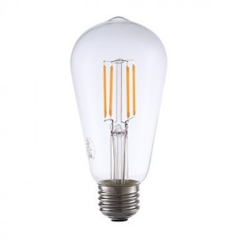 3.5W E26 LED Filament Bulbs ST19 4 COB 325 lm Warm White Dimmable / Decorative AC 110-130 V 1 pcs
