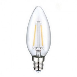 E12 LED Filament Bulbs C35 2 COB 250 lm Warm White Decorative AC 110-130 V