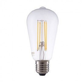 4W E27 LED Filament Bulbs ST64LF 4 COB 450 lm Warm White Dimmable / Decorative AC 220-240 V 1 pcs