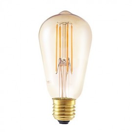 4W E27 LED Filament Bulbs ST58LF 4 COB 350 lm Amber Dimmable / Decorative AC 220-240 V 1 pcs