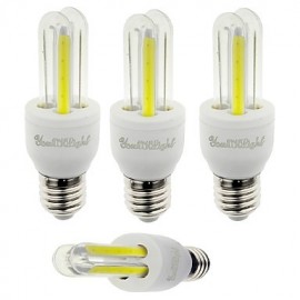 4PCS E27 3W 210lm 6000K 4-COB LED White Light Corn Lamp(AC85-265V)