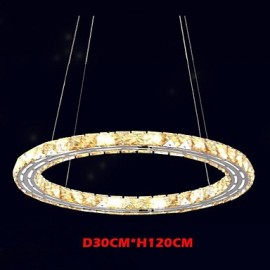 LED Crystal Pendant Lights Lighting Lamps Modern Fixtures Amber K9 Crystal Round Single Ring 30CM
