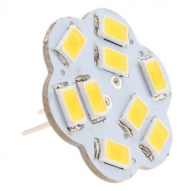 G4 4.5W 9x5630 SMD 400-430LM 3000-3500K Warm White Light Lotus Shaped Vertical Pin LED Spot Bulb (12V)