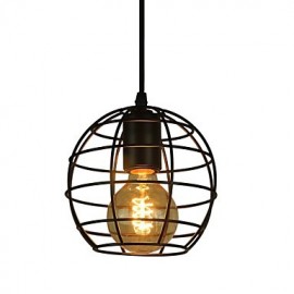 Globe Shape Europe Style Vintage Chandeliers for Dining Room, Black Pendant Light