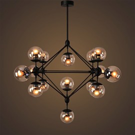 Chandeliers 15 Lights/Glass Ball Lights/ Retro Living Room / Hallway / Outdoors / Garage Metal