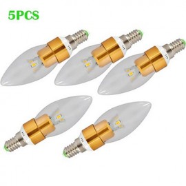 5Pcs Super Bright Led Lighting 5W Candle Bulb E14 Bubble Tip Led Lamp