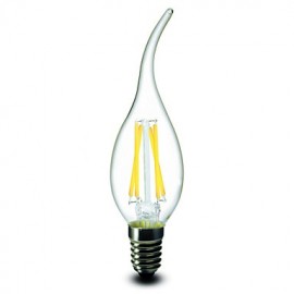 1 pcs E14 / E12 4 W 4 COB 400 LM Warm White CA Dimmable LED Filament Lamps AC 220-240 / AC 110-130 V