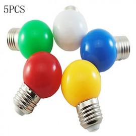 5PCS LED Light Bulb Color E27 1W Small Light Bulb Outdoor Decorative Colorful Lighting Christmas Lights