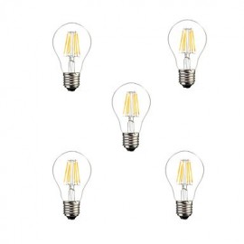5pcs A60 6W E27 500LM Dimmable 360 Degree Warm Cool White Color LED Filament Light