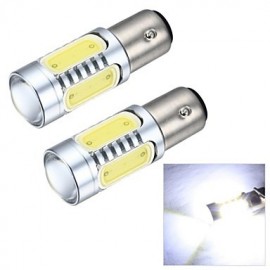 Merdia 1157 7.5W 600LM COB 4SMD LED and 1 Condenser Lens White Light Reversing Lamp / Brake Light (12V / Pair)