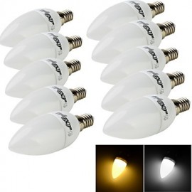 10PCS E14 3W 10*SMD2835 200LM 3000K/6000K Warm White /Cold White Light LED Candle Bulbs(AC 220V)