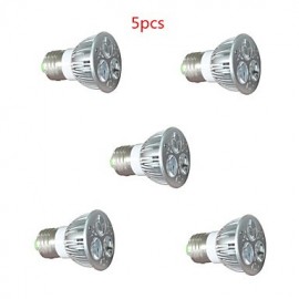 5pcs 3*2W E27/GU10 3LED 450LM 2Red+1Blue Hydroponic Lamp Bulb for LED Plant Grow Light(220V)