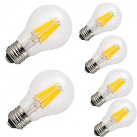 6 pcs-12W E26/E27 LED Filament Bulbs A60(A19) 12 COB 1000 lm Warm White Cool White Decorative AC 220-240 V