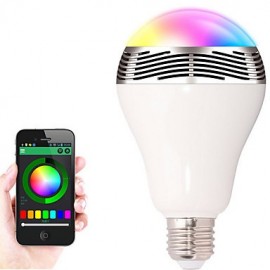 E27 Bluetooth Control Smart Music Audio Speaker LED RGB Color Bulb Light Lamps(AC85-265V)