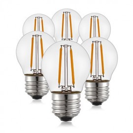 6 pcs- 2W E26/E27 LED Filament Bulbs G45 2 COB 200 lm Warm White Decorative 220V-240V