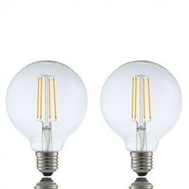 6W E27 LED Filament Bulbs G95 4 COB 600 lm Warm White Dimmable AC 220-240 V 2 pcs