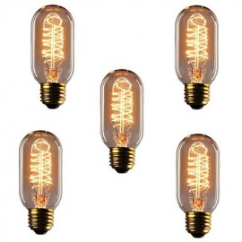 5pcs T45 E27 40W Incandescent Light Bulbs Antique Vintage Retro Edison Light Bulbs(220-240V)