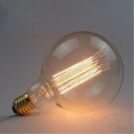 E27 40W G125 Straight Wire Large Bulb Edison Retro Decorative Light Bulbs