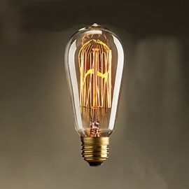 40W ST58 Edison Incandescent Light Bulbs 19 E27 Silk Vertical Wire Retro Decorative Light Bulbs