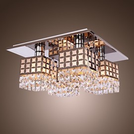 Chandelier Modern Crystal Stainless Living 4 Lights