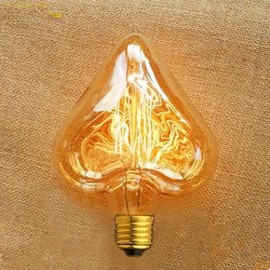 Heart Shape Straight Wire 40 W E27 220 V Edison Light Bulb