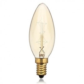 25W 260LM 3000K Warm White Edison retro candle tungsten filament lamp(AC220V-240V)