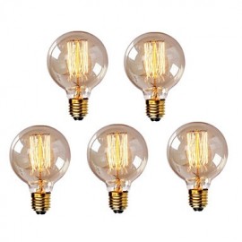 5pcs G95 E27 40W Vintage Edison Bulb Retro Lamp Incandescent Light Bulb (220-240V)