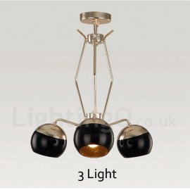 3 Light Single Tier Modern/ Contemporary Metal Chandelier Lamp with Glass Shade for Dining Room, Living Room Light