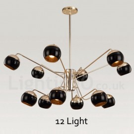 12 Light 2 Tier Modern/ Contemporary Metal Chandelier Lamp with Glass Shade for Dining Room, Living Room Light