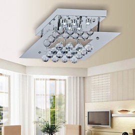 Max 20W Modern/Contemporary Crystal / LED / Bulb Included Electroplated Metal Flush MountLiving Room / Bedroom / Kitchen / Study