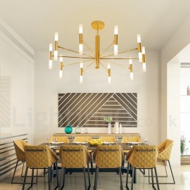 20 Light Golden Modern/ Contemporary Chandelier Light for Living Room, Dining Room, Bedroom LED Lamp