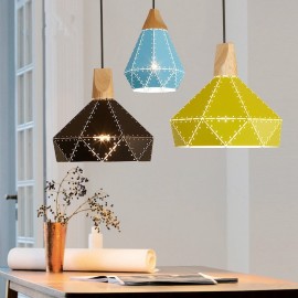 Wood 1 Light Modern/ Contemporary Dining Room Metal Pendant Light for Living Room Study Room/Office Light