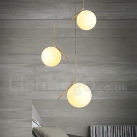 1 Light Modern/ Contemporary Pendant Light with Glass Shade Dining Room Living Room Bedroom Light