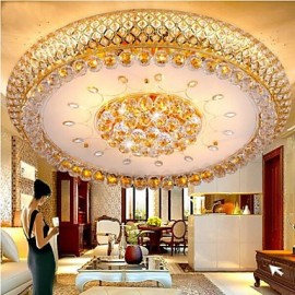 Round Crystal LED Absorb Dome Light Living Room LED Ceiling Lamp Diameter 80CM Contains 15 LED Bulbs