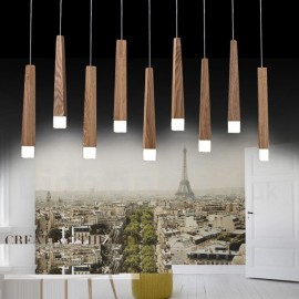 1 Light Modern/ Contemporary LED Wood Pendant Light for Dining Room Living Room Study Room/Office Lamp