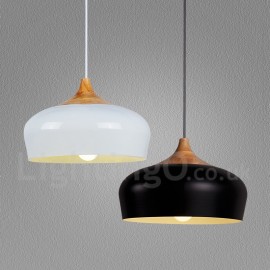 1 Light Modern/ Contemporary Wood Pendant Light for Dining Room Living Room Study Room/Office Lamp
