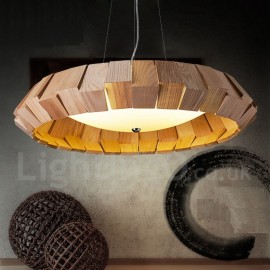 Modern/ Contemporary Wood LED Living Room Dining Room Bedroom Pendant Light for Study Room/Office Lamp