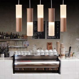Modern/ Contemporary 5 Light LED Wooden Pendant Light for Living Room Bedroom Dining Room Kitchen