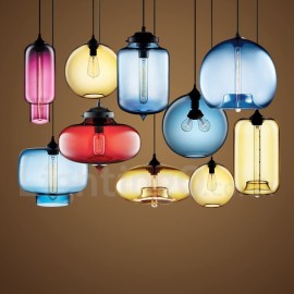 Modern/ Contemporary Multi Colors 1 Light Glass Pendant Light for Bedroom Dining Room Study Room/Office Lamp